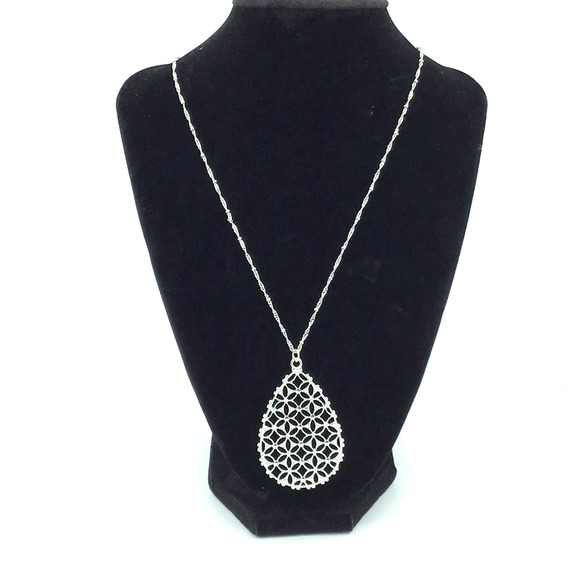 Ballet Silver Pendant Rhinestone Necklace - Picture 4 of 4